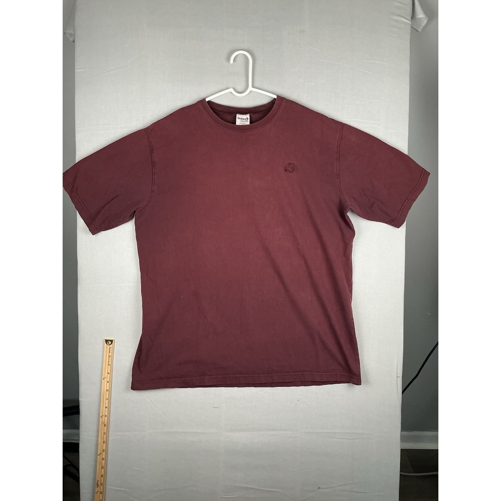 Guide Series T-Shirt Mens XLT Short Sleeve Crew Neck Embroidered Burgundy Cotton